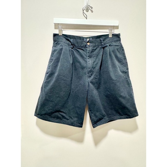 Givenchy Other - Givenchy Activewear Mens Black Cotton Pleated Chino Shorts Size 32/  29 Vintage
